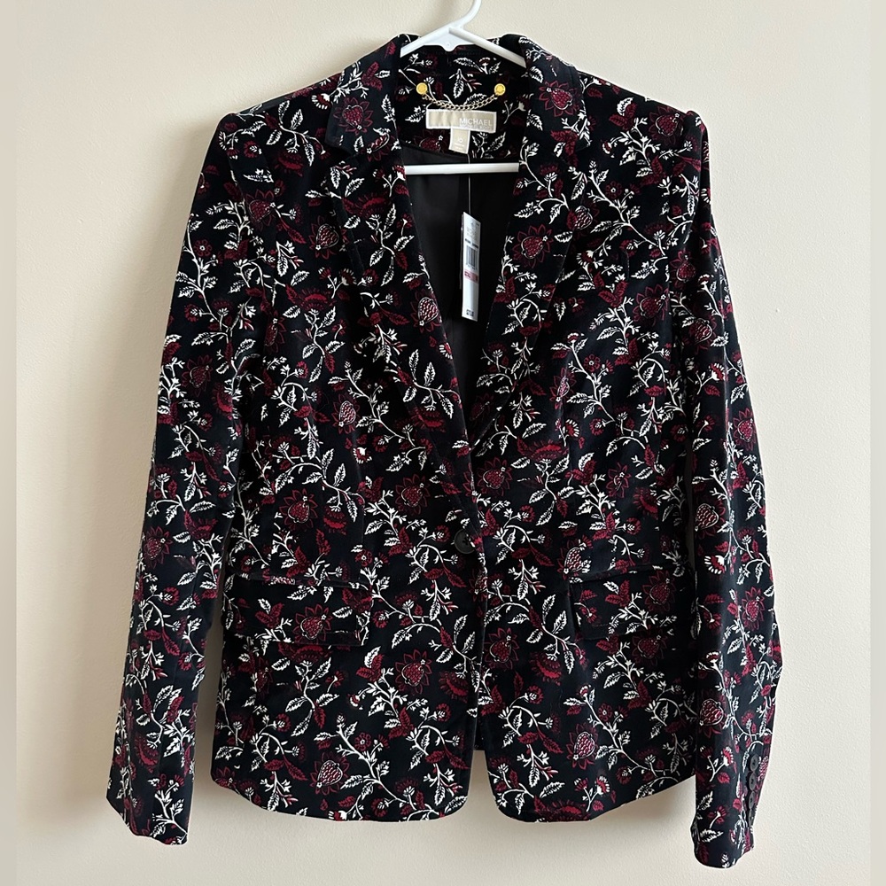 Michael Kors Velvet Botanical Blazer